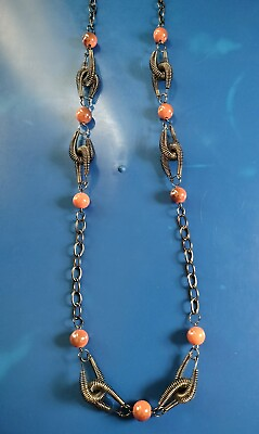 #ad Statement Piece Jewelry Spring Paparazzi Calm amp; Connected Necklace Orange Silver $7.25