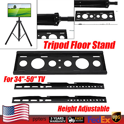 #ad Portable TV Tripod Floor Stand Tilt amp; Height Adjustable Mount for 34quot; 50quot; TV USA $32.30