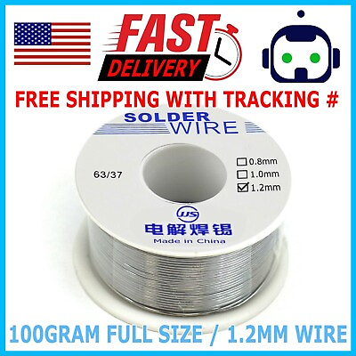 #ad 63 37 Tin Lead Rosin Core Flux Solder Wire for Electrical Solderding 1.2mm 100g $6.95
