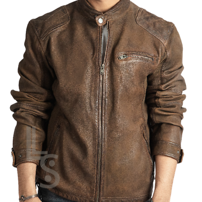 #ad Classic Biker Themed Cafe Brown Superior Hand Crafted Leather Jacket For Men $79.99