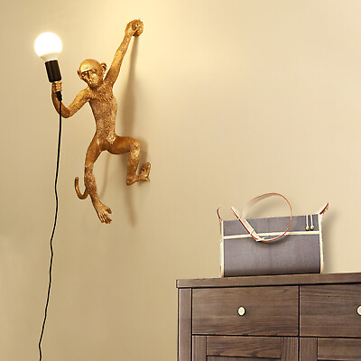 #ad Monkey Wall Lamp Modern Monkey Wall Light Nordic Light Retro Resin Light Fixture $54.00
