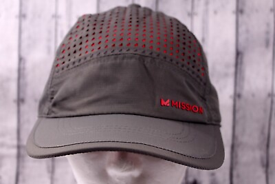 #ad Mission Women#x27;s Laser Cut Wet to Cool Performance Cap Charcoal Teaberry UPF 50 $16.99