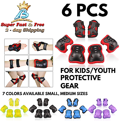 #ad Kids Youth Bike Rollerblade Skate Knee Pad Elbow Pads Guards Protective Gear Set $43.92
