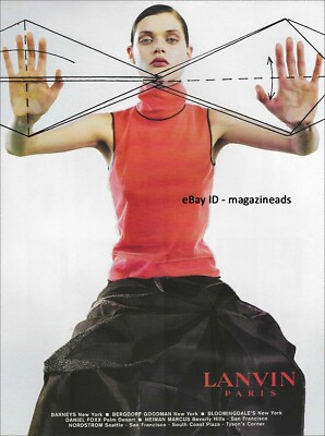 #ad LANVIN 1 Page Magazine PRINT AD Fall 1999 MALGOSIA BELA Steven Meisel $7.00