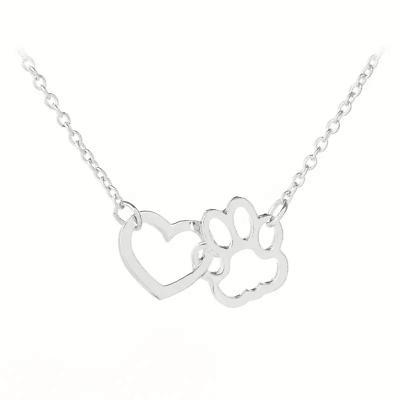 #ad Silvery Love Dog Paw Pendant Necklace Jewelry Accessories Pet Lovers Gift New $9.98