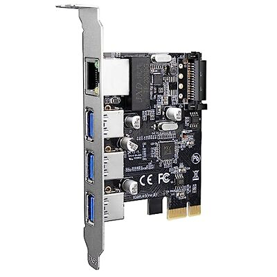 #ad PCIe to USB 3.0 Ports and Gigabit Ethernet RJ45 Port Expansion Cardï¼ŒExpress I $22.67