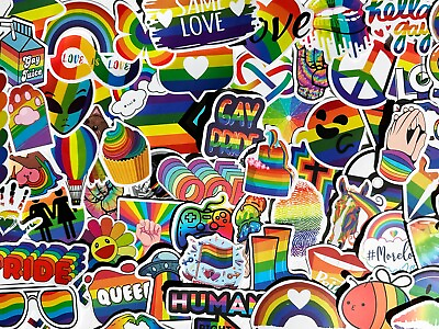#ad 50pcs PRIDE stickers LGTBQ rainbow pride stickers FREE Shipping* $6.20
