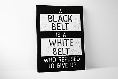 #ad Black Belt Jiu Jitsu Karate Taekwondo Canvas Martial Arts 12 x 18 Inches $50.00