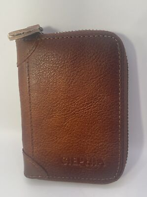#ad Brown Leather Anti Theft Blocking Card Holder Compact Wallet $12.95