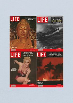 #ad Life Magazine Lot of 4 Full Month of March 1955 7 14 21 28 Civil Rights Era $54.00