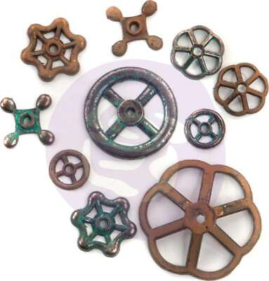 #ad Finnabair Mechanicals Metal Embellishments Rusty Knobs 10 Pkg $10.09