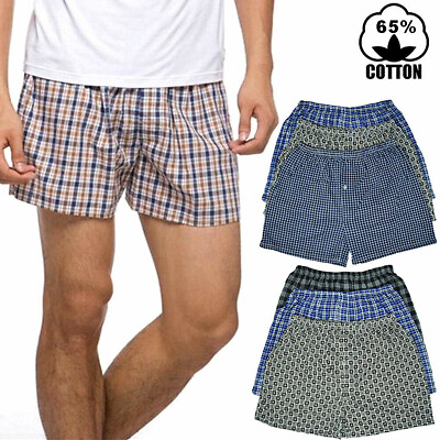 #ad 3 12 Pack Mens Boxer Briefs Shorts Trunk Plaid Underwear Cotton Size M 2XL $16.99