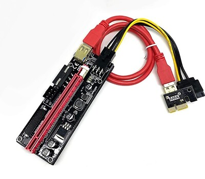 PCI E 1x to 16x Powered USB 3.0 GPU Riser Extender Adapter Card VER 009S PLUS $7.95