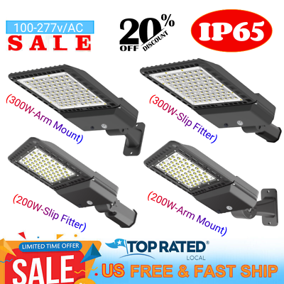 #ad 300W LED Parking Lot Light 200W LED Street Lighting with Dusk to Dawn Photocell $148.00