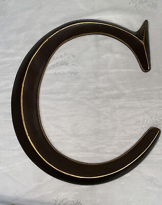 #ad large alphabet letter initial C distressed metallic style 11.5x10 resin $8.37