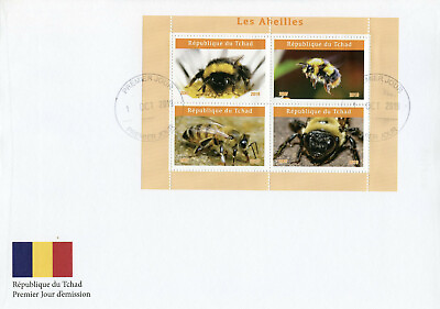 #ad Chad 2019 FDC Bees Bee 4v M S II Abeilles Insects Stamps GBP 14.50