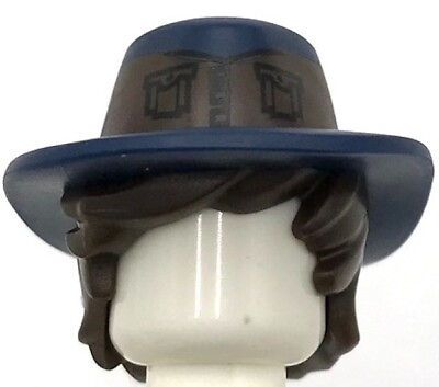 #ad Lego New Minifigure Dark Brown Hair Combo Hair w Hat Tousled Hair Part $2.99