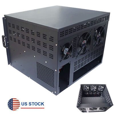 #ad For 6 GPU Open Air Mining Frame Rig Case Graphic Video Card Chassis with 10 Fans $159.18