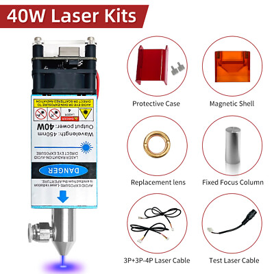 #ad 40W Laser Module With Air Assist 450nm For CNC Laser Cutting Machine DIY Tools $7.43