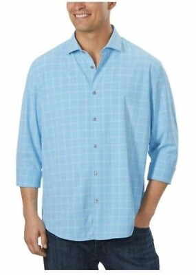 #ad Calvin Klein Mens Cooling 4 Way Stretch Shirt Blue 2XL 18 18.5 x 32 33 $19.95