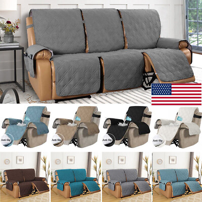 #ad 1 2 3 Seater Recliner Sofa Covers Living Room Armchair Couch Slipcover Protector $55.99