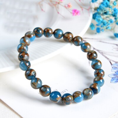 #ad 8mm Blue sodalite Gemstone Beads Bracelet Mala Classic Energy Stretch Bracelets $8.99