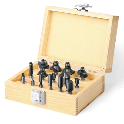 #ad 15pcs Woodworking Milling 8mm Shank Machine Fillet W8A1 $41.72