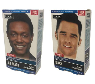 #ad Lucky for Men Hair Color Black Jet Black Dark Brown Hair Dye Coloring $6.99