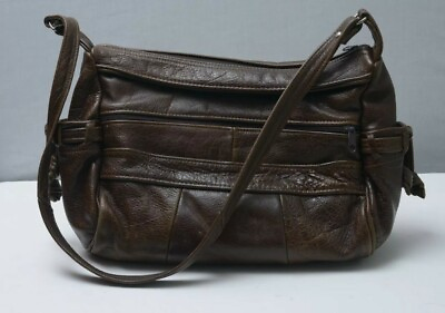 #ad Vintage Womens Genuine Real Leather Handbag Shoulder Messenger Made In Mexico $21.25