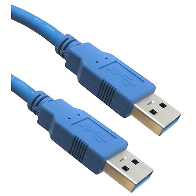 #ad 2 PACK 2ft High Quality USB 3.0 Cable Male to Male Blue $4.49