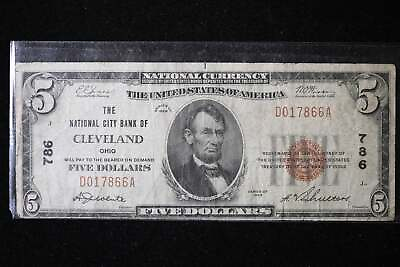 #ad 1929 $5 National Currency Cleveland OH Store Sale 091039 $109.61