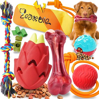 #ad Heavy Duty Various Dog Chew Toys for Aggressive Chewers 9 Pack Value Set In... $32.19