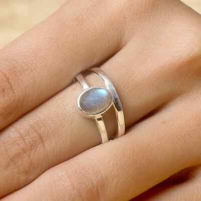#ad Handmade Ring Oval Ring Gemstone Ring Bohemian Ring Women Silver Ring Gift $10.40