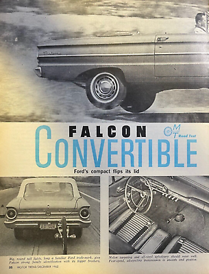 #ad 1962 Road Test Ford Falcon Futura Convertible $19.99