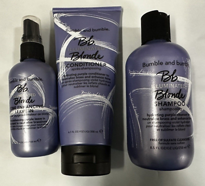 #ad Bumble Bumble Illuminated Blonde Shampoo 8.5oz Conditioner 6.7oz Treatment $39.99