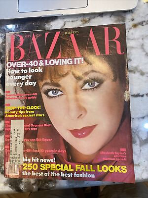 #ad September 1983 Harper#x27;s Bazaar Magazine Fashion Elizabeth Taylor Fashion $19.90