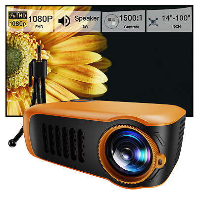 #ad 1080P Full HD Mini Portable Projector Home Theater Cinema Video Movie HDMI USB $33.38