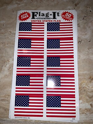 #ad Flag It Decal Stickers 30 United States of America Flags Removable Self Adhesive $7.99