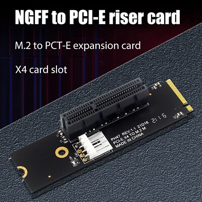 #ad NGFF M.2 to PCI E 4X Riser Card M2 M Key to PCIe X4 Adapter with LED7129 $8.45