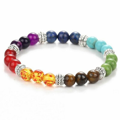 #ad Chakra Balancing Reiki Natural Energy Healing Gemstone Beaded Bracelet $8.99