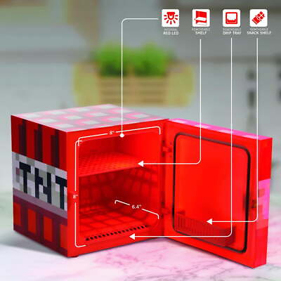 #ad Red TNT x9 Can Mini Fridge 6.7L x1 Door Ambient LED Lighting 10.4 in H 1 $22.80