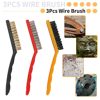 #ad 3Pcs 8#x27;#x27; Paint Rust Removal Wire Brush 209mm For Cleaning Polishing Detail Metal $10.44