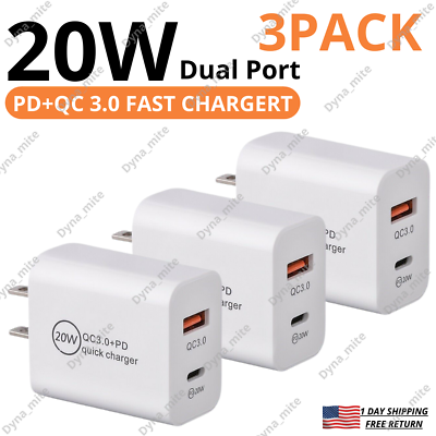 For iPhone 14 13 12 11 XR 8 20W Fast Charger Block USB Type C Wall Power Adapter $9.24