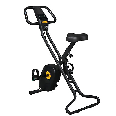 #ad Folding Exercise Bike Fitness Stationary Upright Indoor Cycling with LCD Monitor $87.69
