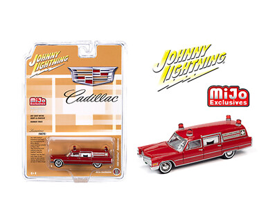 #ad Johnny Lightning 1:64 Mijo 1966 Red Cadillac Ambulance Diecast Model JLCP7351 $14.99