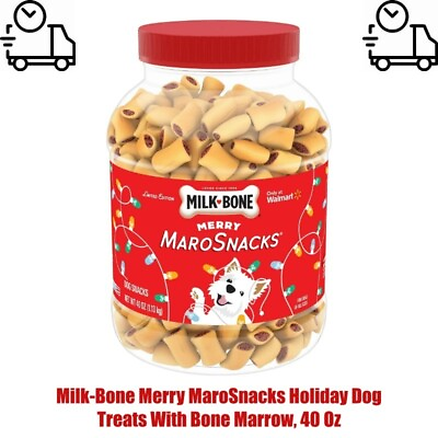 #ad 40 Oz Milk Bone Merry MaroSnacks Holiday Dog Treats With Bone Marrow $10.07