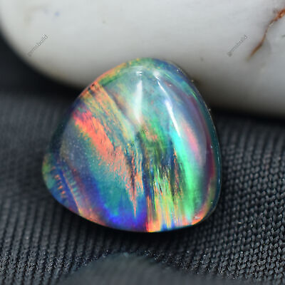 #ad 4.55 Ct Ethiopian Natural Multi Color Opal CERTIFIED Loose Gemstone Trillion Cut $9.83