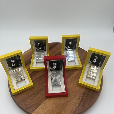 #ad Ed Hardy Enzo 5pck SET Ltd Gold silver Refill Lighters Vintage $75.00