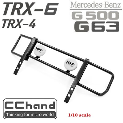 #ad CC HAND 1 10 Metal FRONT BUNPER for RX 4 TRX 6 Benz 4X4 6X6 G63 G500 With Light AU $109.00