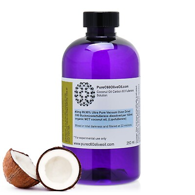 #ad PureC60OliveOil C60 Organic MCT Coconut Oil 250ml 99.95% Ultra Pure C60 100mg $94.99